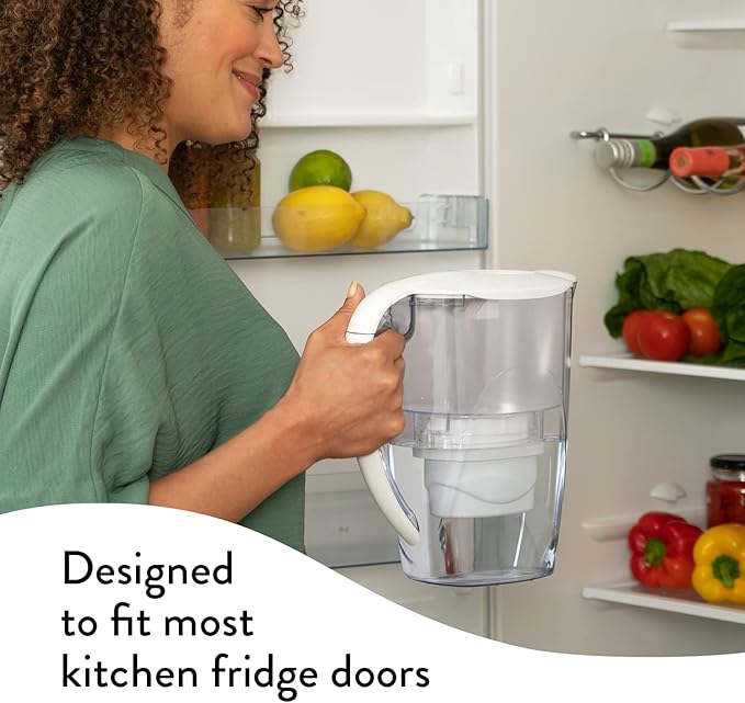 Aqua Optima 6-Cup Water Filter Pitcher Bundle Pack for Tap and Drinking Water with 3 Evolve+ Filter, Reduces Microplastics, Improves Taste, BPA Free, WQA Certified, Oria Design (White)