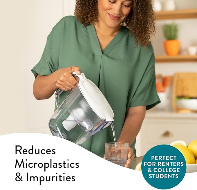 Aqua Optima Daisy Jug Water Filter Pitcher with 1 Universal Filter (White)