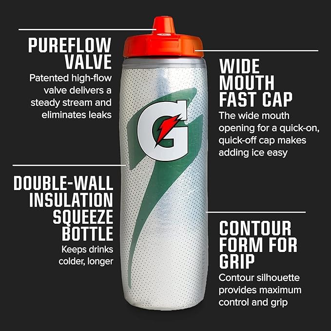 Gatorade Insulated Squeeze Bottle, 30oz