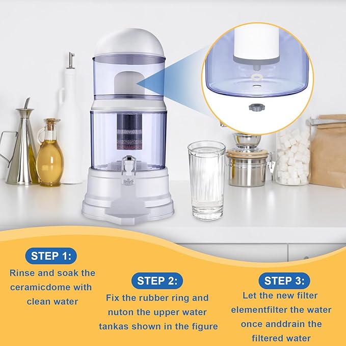 Ceramic Dome Water Filter Replacement 0.2 to 0.5 micron for Countertop Water Filter System 2PACK