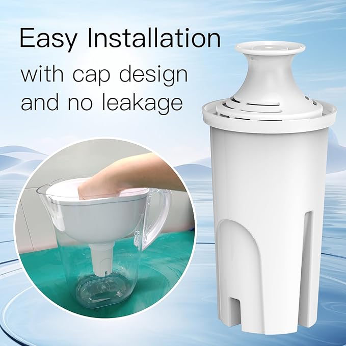 NSF Certified Pitcher Water Filter, Replacement for Brita® Filters, Pitchers, Dispensers, Brita® Classic OB03, Mavea® 107007, 35557, and More (Pack of 2)