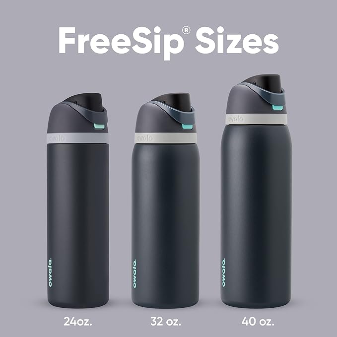 Owala FreeSip Insulated Stainless Steel Water Bottle with Straw, BPA-Free Sports Water Bottle, Great for Travel, 40 Oz, Denim
