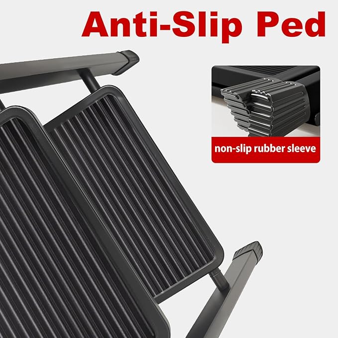 3 Step Ladder with Anti-Slip and Wide Pedal 220 lbs Capacity Folding Step Ladder for Household Kitchen Office(P-Black, 3 Step Ladder)