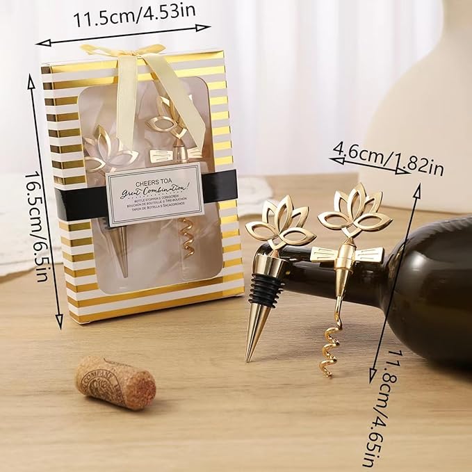 Decorative Wine Stopper and Opener Set of 2,Cool Wine Bottle Stoppers for Glass Bottles,Crystal Bottle Stopper Fits Standard Bottles,Fancy Decors Wine Tools (Heart Set)