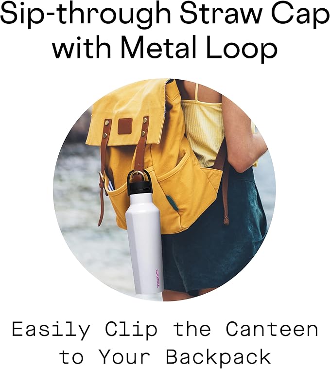 Corkcicle Sport Canteen Insulated Tumbler, Unicorn Magic, 20 oz – Reusable Water Bottle Keeps Beverages Cold for 25 Hours & Hot 12 Hours – Cupholder Friendly Tumbler with Screw-On Cap