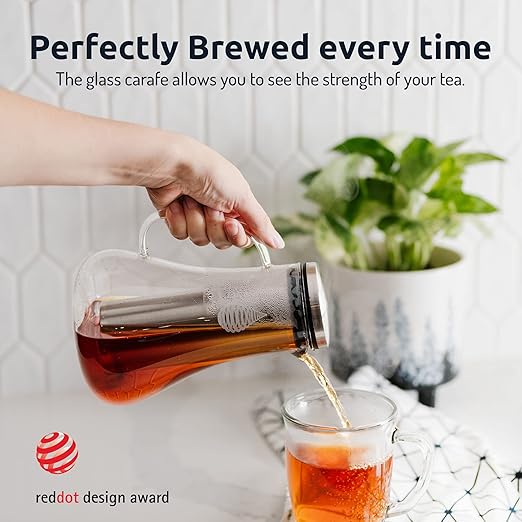 Invigorated Water pH Replenish Glass Alkaline Water Pitcher - Long Lasting Water Filter Pitcher for Pure Drinking Water - Water Jug for High pH Filtered Water - 1.8 L / 61 Oz