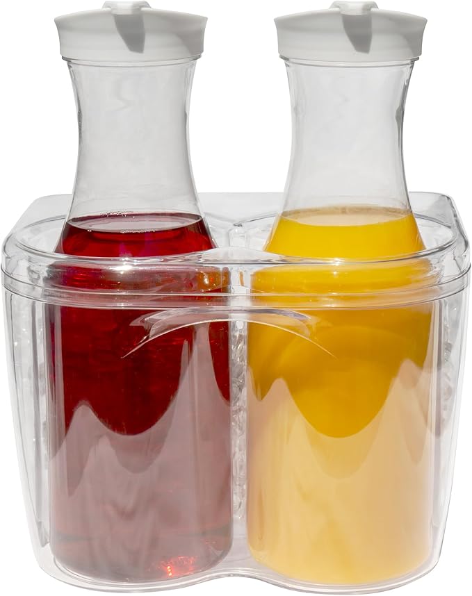 Ice Chilled Wine Bottle Server - 750ml Champagne & Wine Bottle Chiller | Elegant Shatter Resistant Cooler Bucket for Parties, Kitchens, Bars and Outdoors | Keeps Pre-Chilled Bottles Cooler Longer