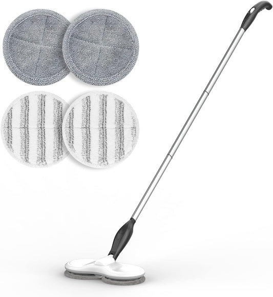 Electric Mop for Floor Cleaning, As Seen On TV, Cordless Spin Mopper Motorised Electric Mops for Hardwood Tile Laminate Floor Daily Light Cleaning (No Water Tank)