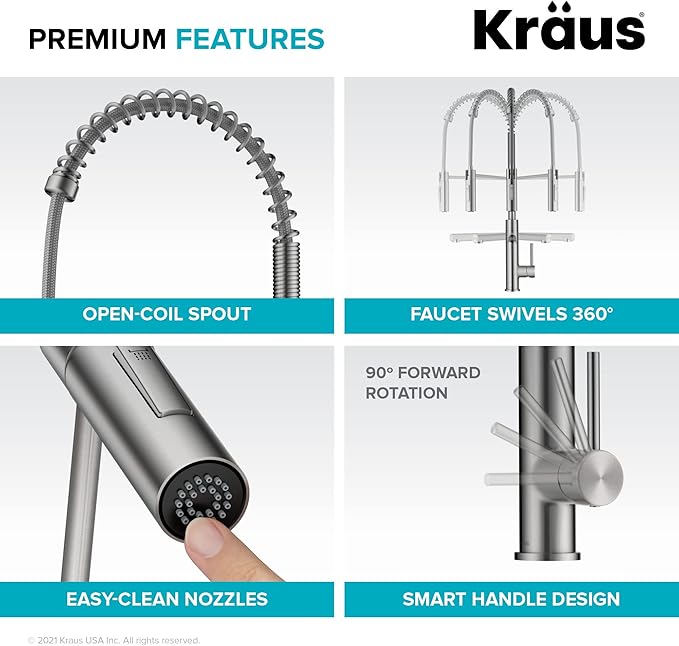KRAUS Artec Pro Commercial Style Pull-Down Single Handle Kitchen Faucet with Pot Filler in Matte Black, KPF-1604MB