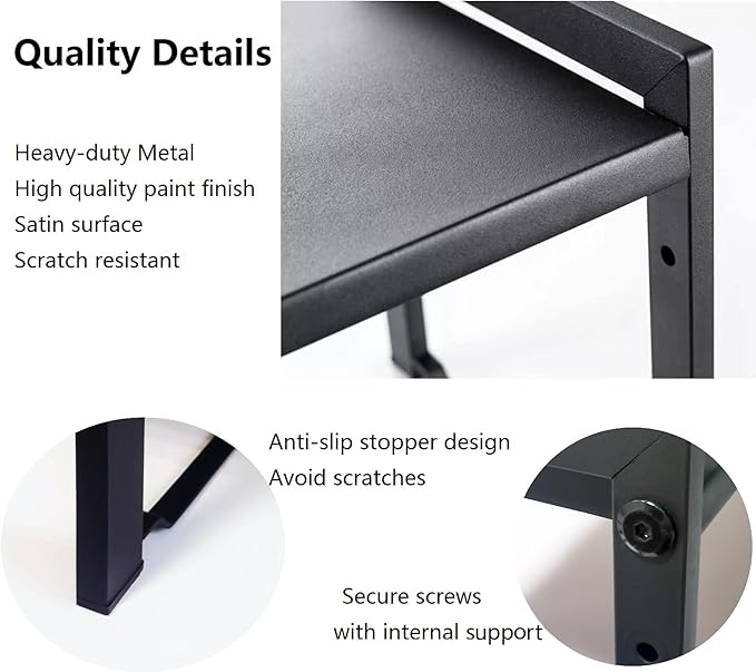 Expandable Cabinet Shelf Organizer 16-26" L Stackable Kitchen Counter Shelf Rack Sink Riser Countertop Storage Black (Normal 7.9”D)