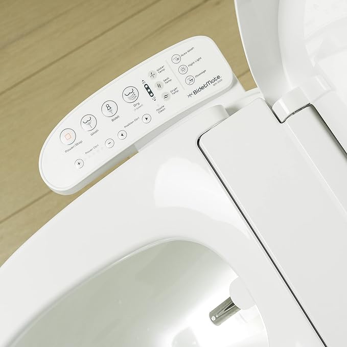 BidetMate 3000 Series Electric Heated Bidet Smart Toilet Seat with Unlimited Heated Water, Side Control Panel, and Adjustable Warm Air Dryer - Self-Cleaning - Fits Elongated Toilets