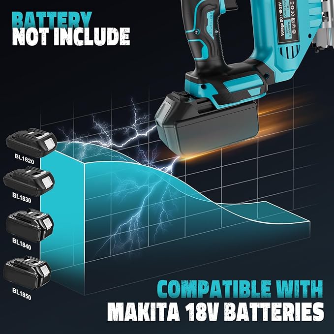 Jigsaw Compatible With Makita 18V Battery, Cordless jig saw tool Brushless Motor, 0°- 45° Bevel Cuts, LED Light with 3 Position Orbital Setting for Straight/Curve/Bevel/Circle Cutting (NO Battery)