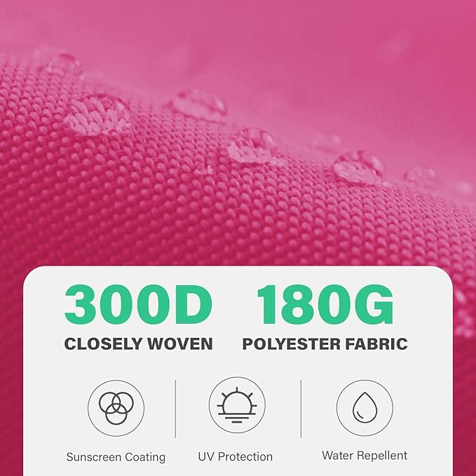 JEAREY 9 ft Patio Umbrella Replacement Canopy for 8 Ribs, Table Market Yard Umbrella Replacement Top Cover-Pink (Canopy Only)