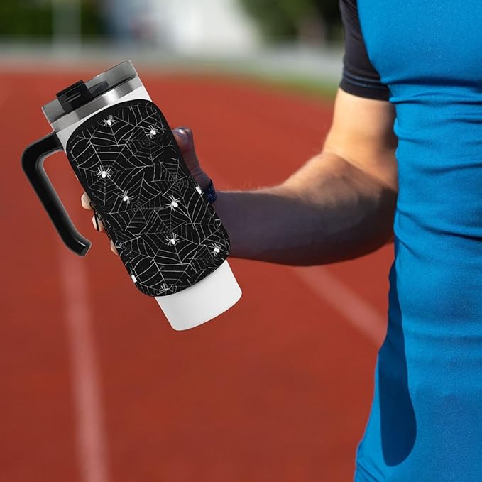 Galaxy Mandala Water Bottle Pouch for Stanley Cup 40oz 30oz,Personalized Gym Purse for Men Women, Tumbler Pouch with Versatile Pocket Water Bottle Bag for Cards, Keys, Phone