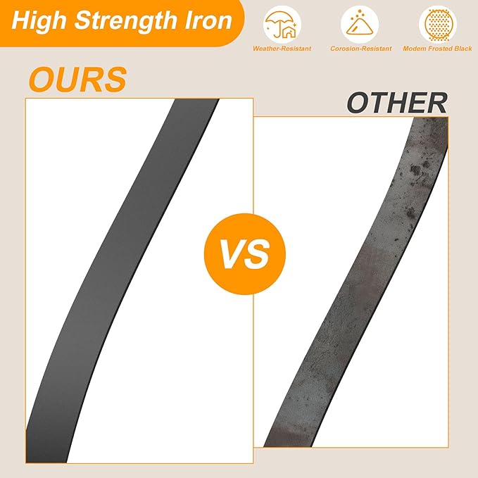 Akenow 61 Pack Metal Deck Spindles, 36"X1", Heavy Duty Railing, Wave Arc Baluster with Black Screws, Stylish for Outdoor Stair Porch