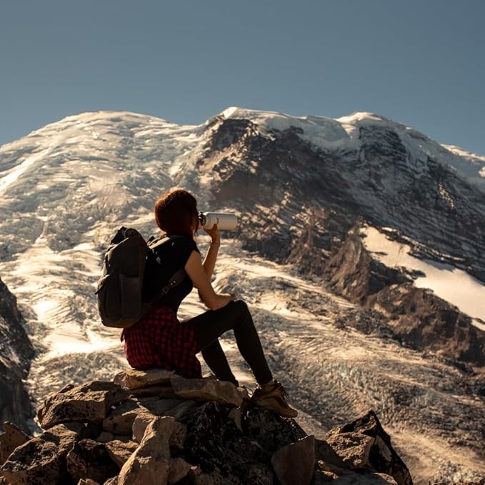 Healthy Human Stainless Steel Water Bottle | Double Walled Vacuum Insulated Water Thermos for Adults | Eco-Friendly Travel Bottles with Leak Proof Lid (Pure Black, 40 oz / 1183 ML)