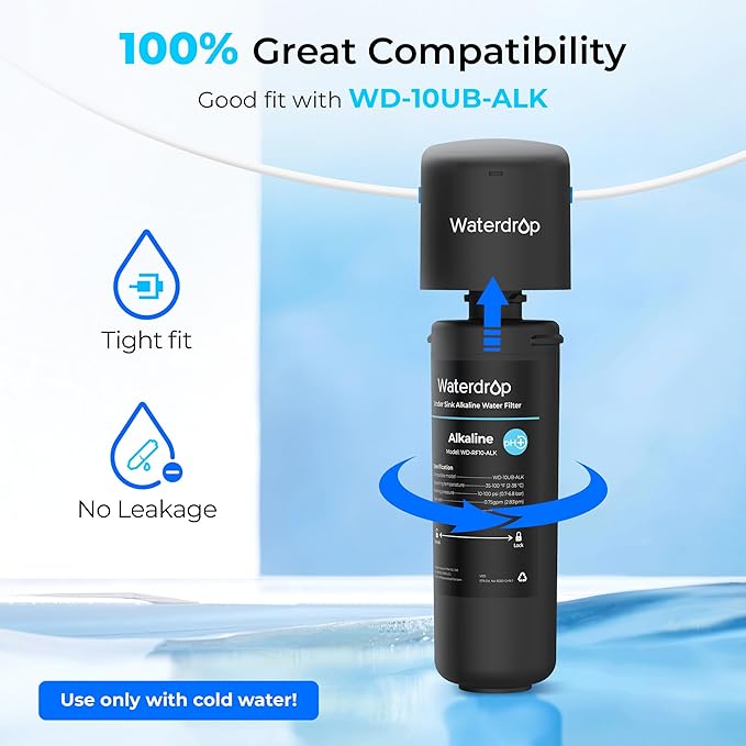 Waterdrop RF10-ALK Replacement Filter Cartridge for 10UB-ALK Alkaline Under Sink Water Filter, 6-12 months
