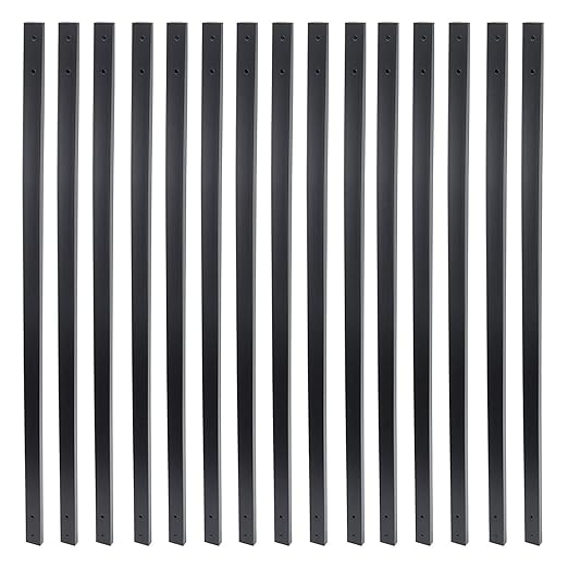 Myard 32-1/4 InchesTraditional Rectangle Aluminum Deck Balusters Furniture with Screws for Wood Composite Facemount Railing, Classic Geometric Style (25-Pack, Matte Black)