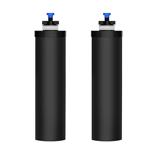Water Filter Compatible with Berkey® Countertop Gravity Filter System Replacement for Berkey® Purification Elements Reduce Chlorine Black (Pack of 2)