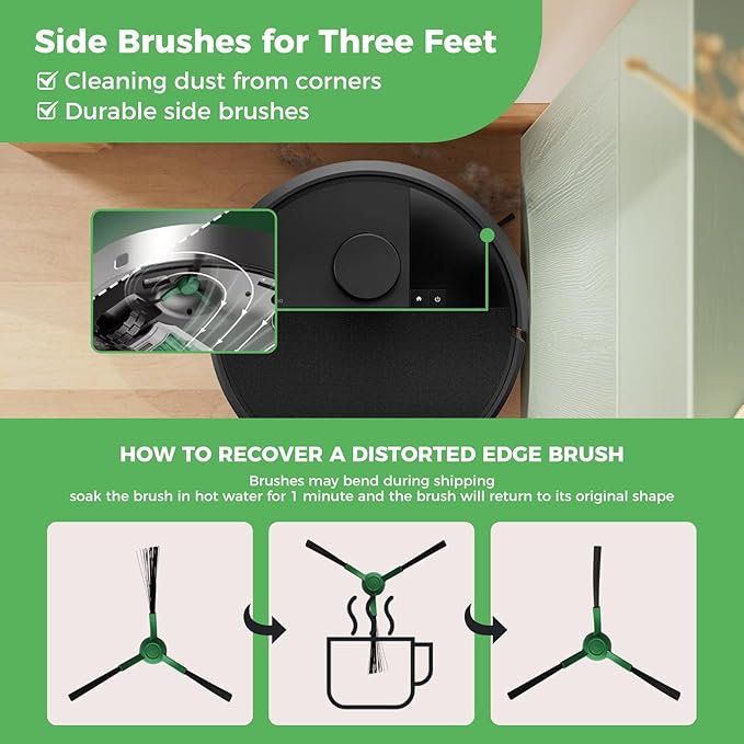 Yivy 21PCS Replacement Parts for iRobot Roomba Plus 405/505 Combo Robot Vacuum Cleaner, Kit Includes 1 Roller Brush, 4 Side Brushes, 5 Dust Bags, 4 HEPA Filters, 6 Mop Pads, 1 Cleaning Brush