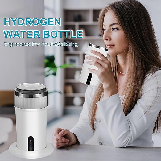 HydroHealth Hydrogen Water Bottle - Stainless Steel,Hydrogen wate， Large Capacity, Wireless Charging, LED Display - Perfect for Home, Office, Fitness, and Travel - Gift of Health