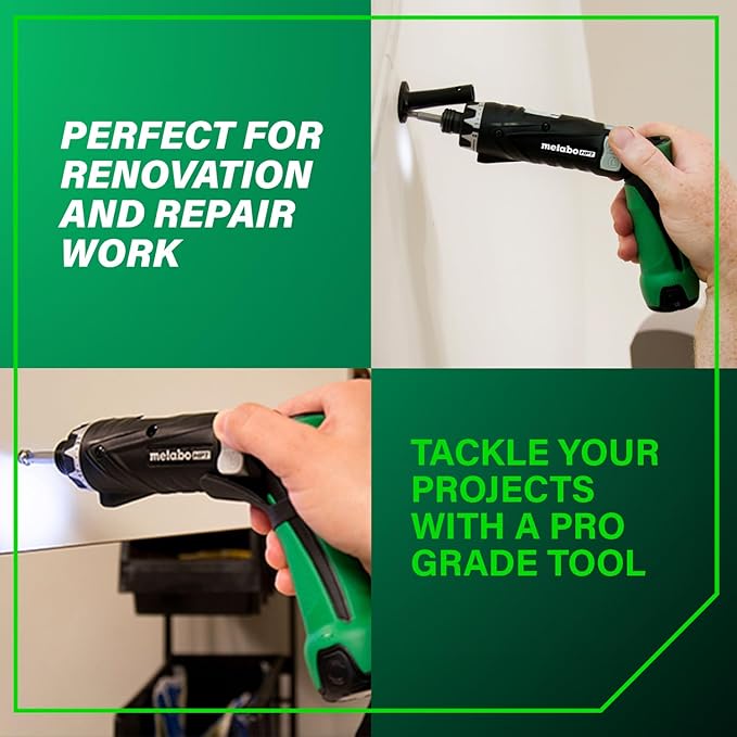 Metabo HPT 3.6V Lithium Ion Cordless Screwdriver Kit, Compact and Lightweight Power Screwdriver with 2 x 1.5Ah Batteries and Quick Charger, 21 + 1 Clutch Settings and Built-In LED Light, DB3DL2