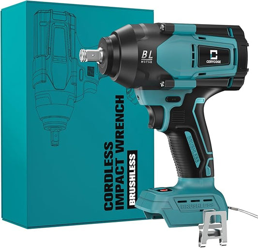 Cordless Impact Wrench 1/2 inch for Makita Battery, 600FT-LBS (810N.m) Brushless Electric Impact Gun Includes LED Work Light, 2100RPM High Torque Impact Driver Wrench, Bare Tool Only