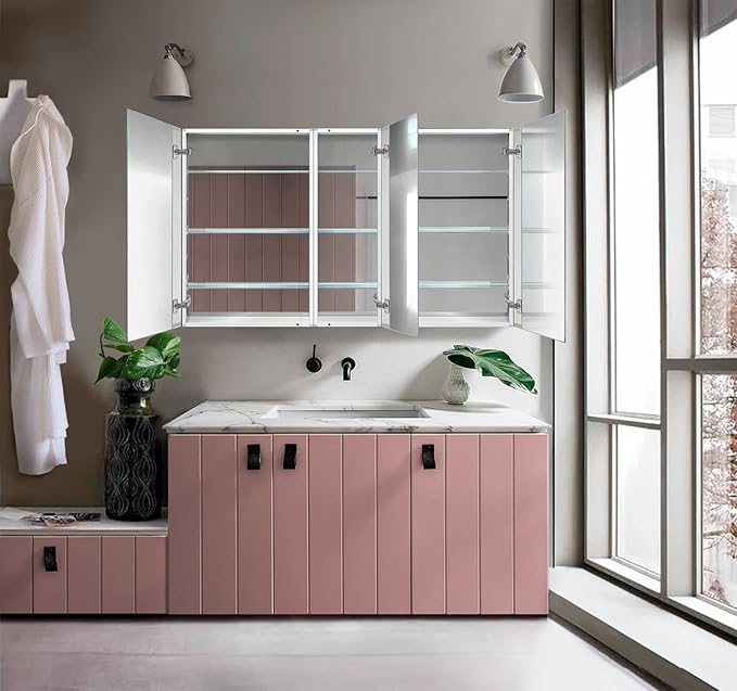 Krugg Medicine Cabinet | Recess or Surface Mount | Blum Hinge 170 Degree Soft Close| (60"x36")