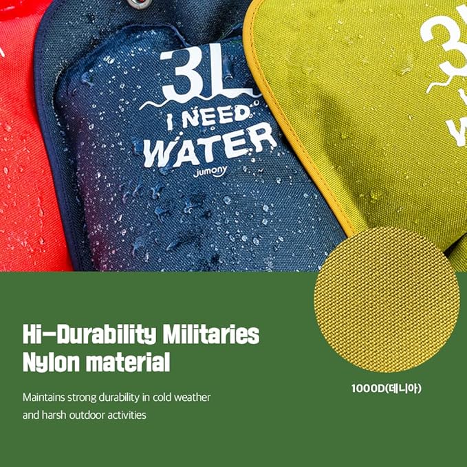 Camping Water Bag, Collapsible Militeries material Water Bladder, Outdoor Traveling Camping Water Storage, Wide Mouth, Washable Reusable BPA Free (0.8Gallon/3L) (WATER NAVY)