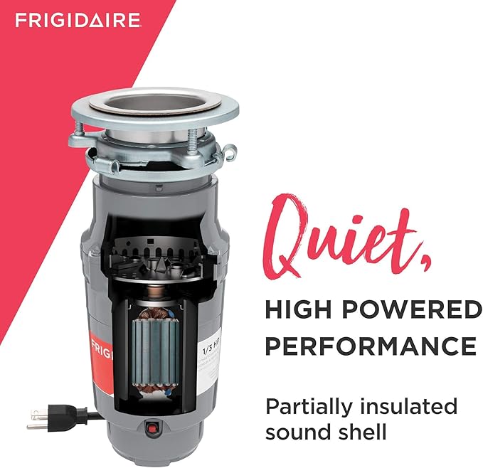 Frigidaire 1/3 HP Corded Garbage Disposal for Kitchen Sinks | FF03DISPC1
