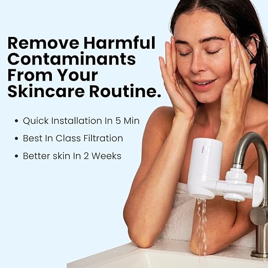 Filterbaby 1.0 Faucet -Mounted Water Filter for Skin Care - Hydrate & Brighten Skin While it Cleans - Fits Most Standard US Faucets - Three Settings (White)