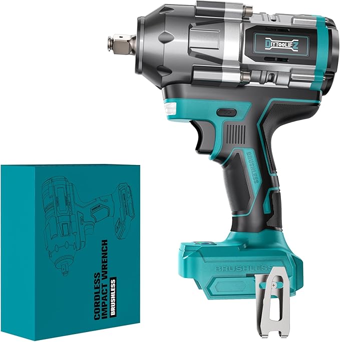 Cordless Impact Wrench 1/2 inch for Makita 18V Battery, 900Ft-lbs(1200N. m) Brushless Electric Power Impact Driver Gun Tool, 2100RPM High Torque Impact Wrench with LED Work Light (No Battery)