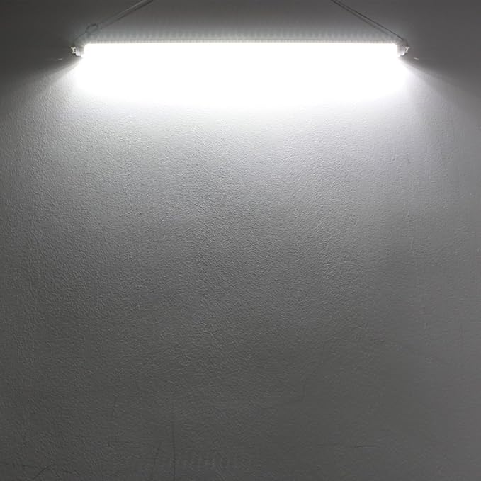 LightingWill LED T8 Light Tube 4FT, Daylight White 5000K, Dual-End Powered Ballast Bypass, 2000Lumen 18W (40W Equivalent Fluorescent Bulb Replacement), Clear Cover, AC85-265V Lighting Fixture, 4 Pack…