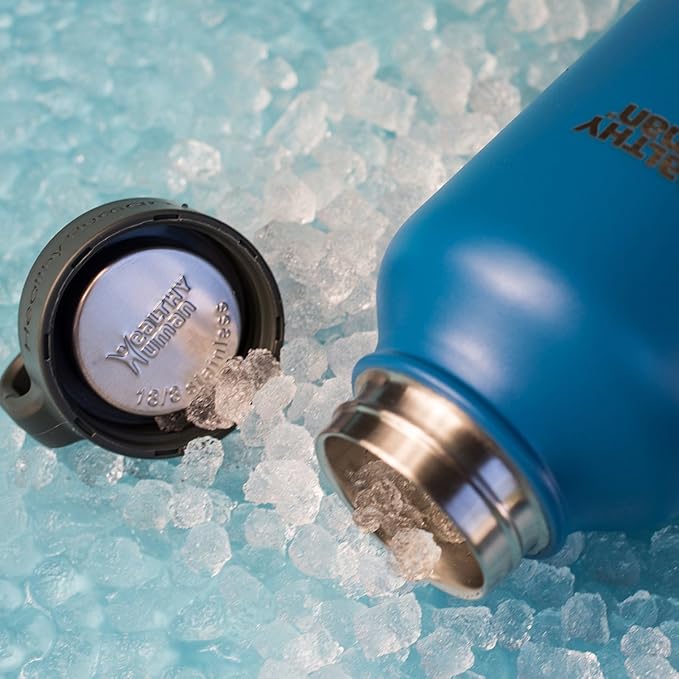 Healthy Human Stainless Steel Water Bottle | Double Walled Vacuum Insulated Water Thermos for Adults | Eco-Friendly Travel Bottles with Leak Proof Lid (Bahama, 40 oz / 1183 ML)