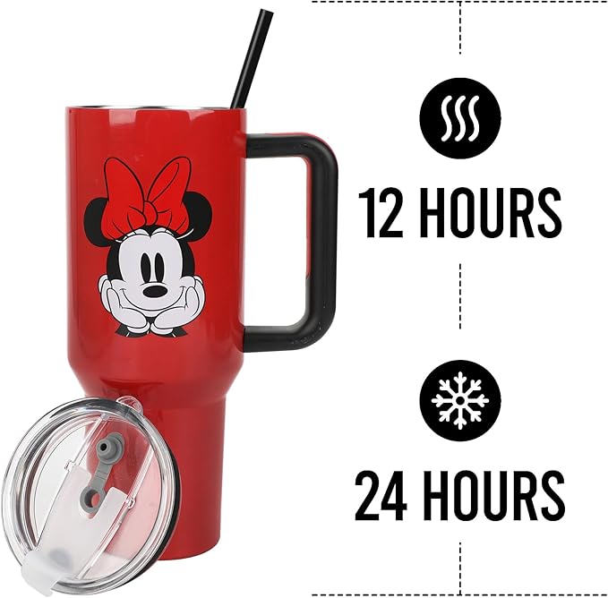 Bioworld Disney Classic Minnie Mouse 40 Oz Stainless Steel Tumbler