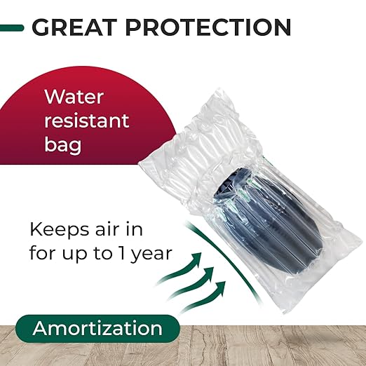 IDL Packaging Inflated 32 oz Bottle Air Bags, Self Sealed, Pack of 3 - Reusable Air Column Bags for Packing, Travel and Shipping - Cushioning Protector for Glass, Ceramic, Breakables