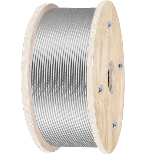 VEVOR 3/16 Stainless Steel Wire Rope 500ft, T316 Steel Wire Cable, Deck Railing 1x19 Strands Construction, 4200LBS Breaking Strength for Stair Handrail Clothesline