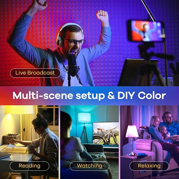 Linkind Matter Smart Light Bulb, Smart Bulbs Work with Apple Home/Siri/Alexa/Google Home/SmartThings, LED Color Changing Light Music Sync RGTBW, Smart Home, 60W 800LM A19 E26 2.4Ghz WiFi Only, 2 Pack