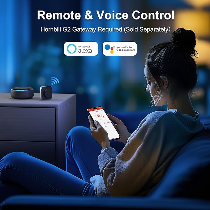 Hornbill Keyless Entry Smart Locks Set, Front Door Handle Set, Keypad Deadbolt Lock for Airbnb Home Office, Auto-Lock, Matte Silver