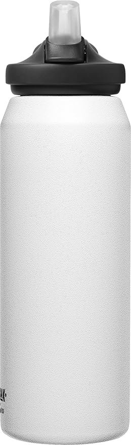 CamelBak eddy+ Water Filter Water Bottle by LifeStraw Integrated 2-Stage Filter Straw - For Hiking, Backpacking, Travel, and Emergency Preparedness - 32oz Vacuum Insulated Stainless Steel, White