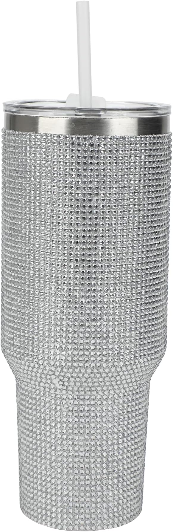 Bioworld Silver Rhinestone 40 Oz Stainless Steel Tumbler