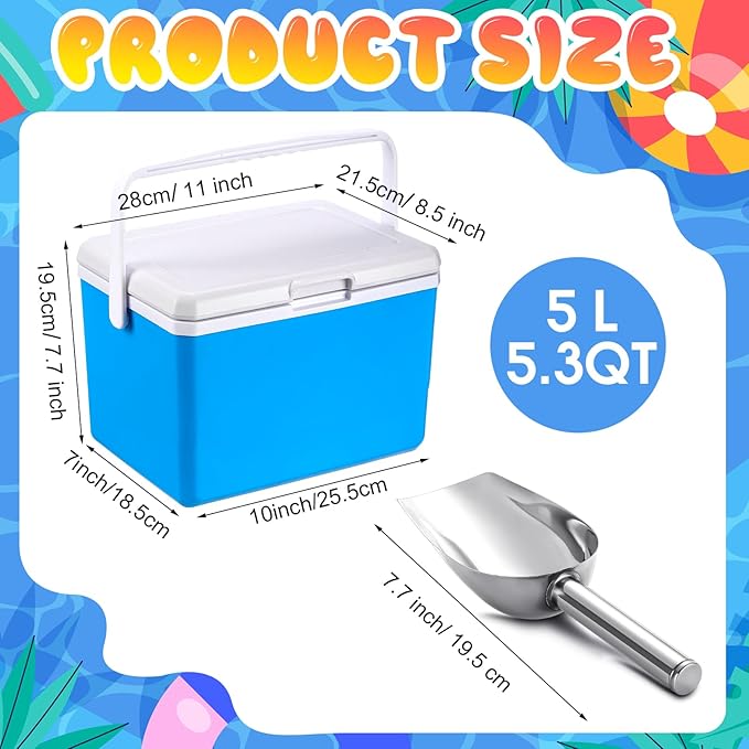 Nuogo 5 L/5.3QT Insulated Ice Bucket with Lid and Scoop Ice Container for Party Double Walled Wine Bucket Chiller Storage Bin for Ice Beer Champagne Beverage Tub for Kitchen Bar Outdoor Picnic Camping