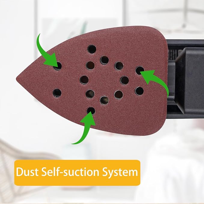 Cordless Detail Sander Compatible with DeWalt 20V Max Battery (Tool Only), 12,000 OPM, 10Pcs Sandpapers, Dust Bag for Woodworking, Tight Spaces Sanding, Polishing, Removing Paint (No Battery)