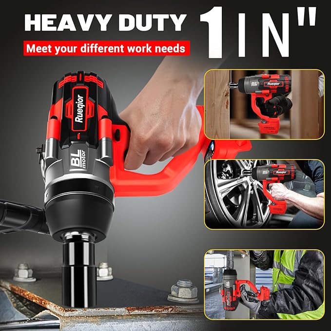 Cordless Impact Wrench 1" for Milwaukee 18V Battery, Impact Wrench 2250FT-LBS(3000N.m) High Torque Brushless Electric Impact, with 4 Modes Power Impact Driver for Car, Truck, Mower (No Battery)