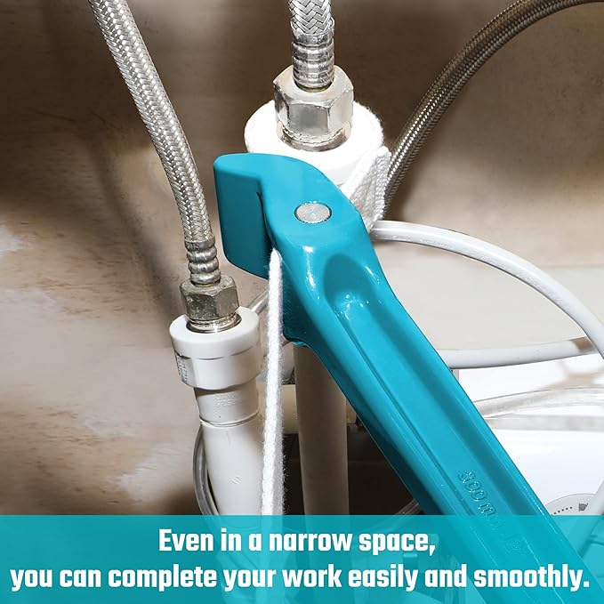 DURATECH Strap Wrench 12" Handle, Adjustable Nylon Strap Pipe Wrench, Oil Filter Strap Opener Wrench,Blue