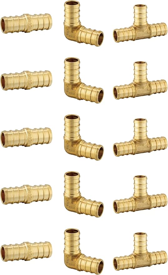 EFIELD 1/2 Inch 2 x100 ft Pex-b Pipe/Tubing(200 Ft), For Potable Water, Cold Hot Water, Brass Fitting, Crimping Clamp Tool, Cinch Clamps, Cutter Combo Kit (All in One),(E99KIT)