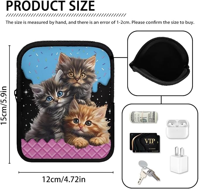 Cat Stanley Cup Pouch with Adjustable Strap Water Bottle Storage Bag 20oz-40oz IceFlow Tumbler Pouch for Stanley Accessories