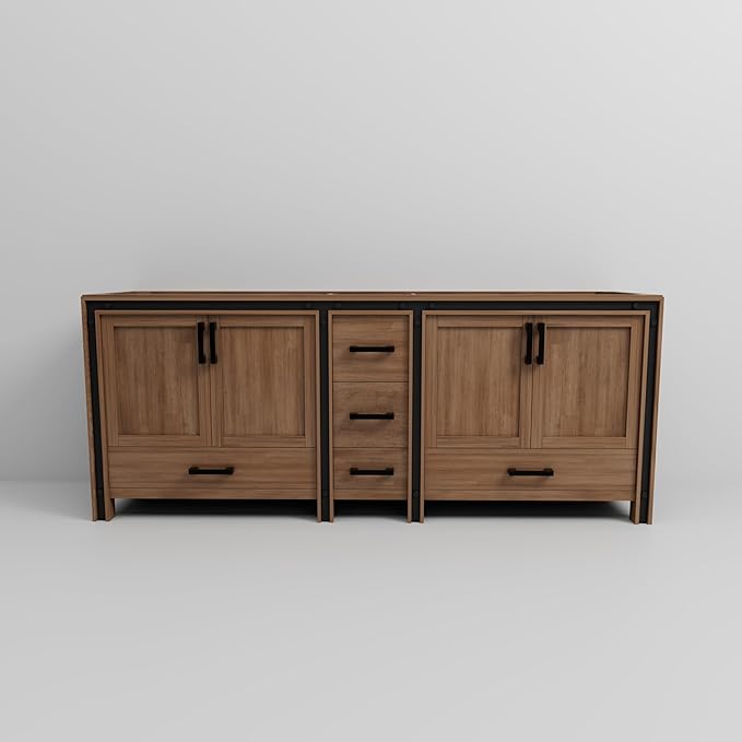 Augustine 84 in. W X 22 in. D Rustic Barnwood Double Bath Vanity Cabinet Without Countertop