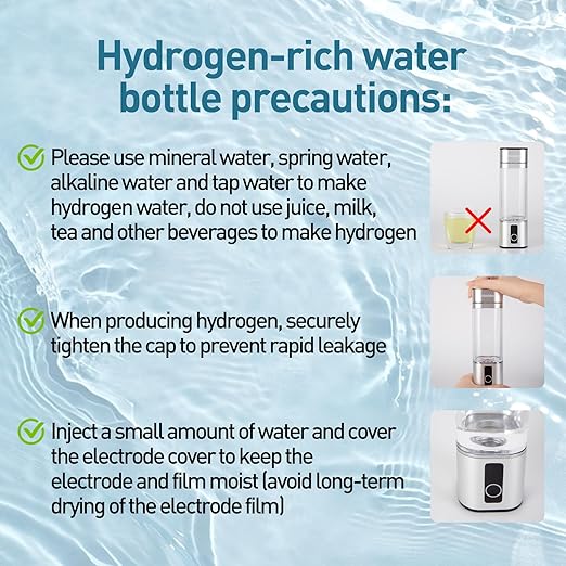 Hydrogen Water Bottle, Mdoldes, 6000ppb high Concentration Hydrogen Water, SPE/PEM Technology, Hydrogen Water Bottle Generator, Ion Water Bottle with LED Display, Best Gift 9.5 oz (Silver)