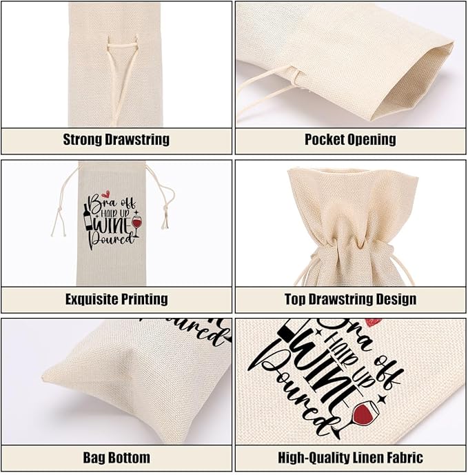 Funny Wine Quotes Wine Bag Wine Tasting Party Supplies for Wine Lovers Women Men Bride Mommy Friend Christmas Birthday Wedding Bachelorrette Party Wine Bags